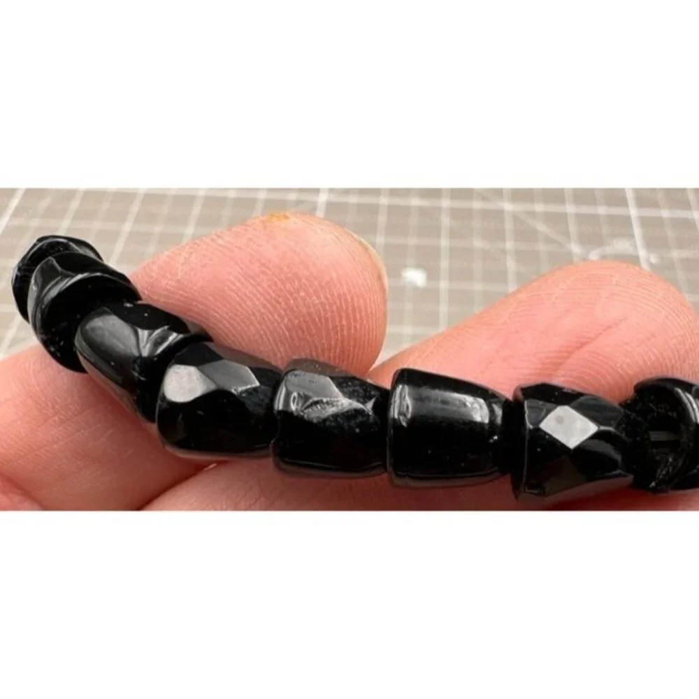 Antique Bell Shaped Bead Black Glass 18